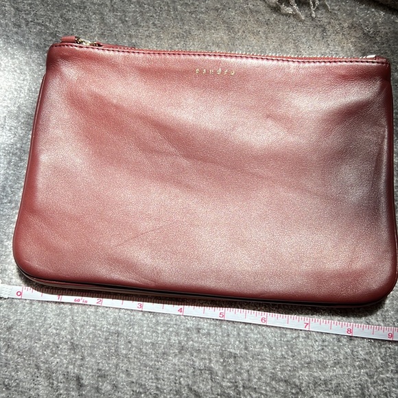 Sandro butter soft leather clutch/crossbody dual bag - Picture 7 of 8
